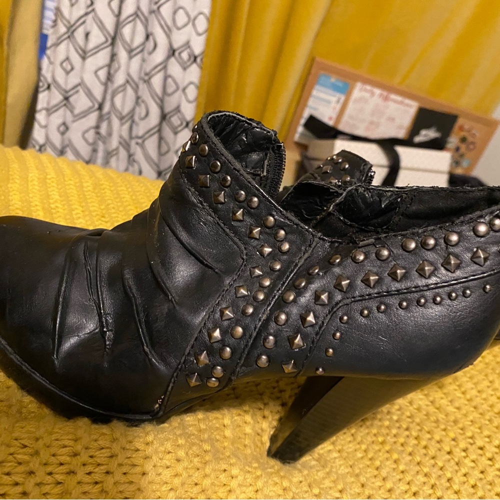 Black Studded Booties Size 7